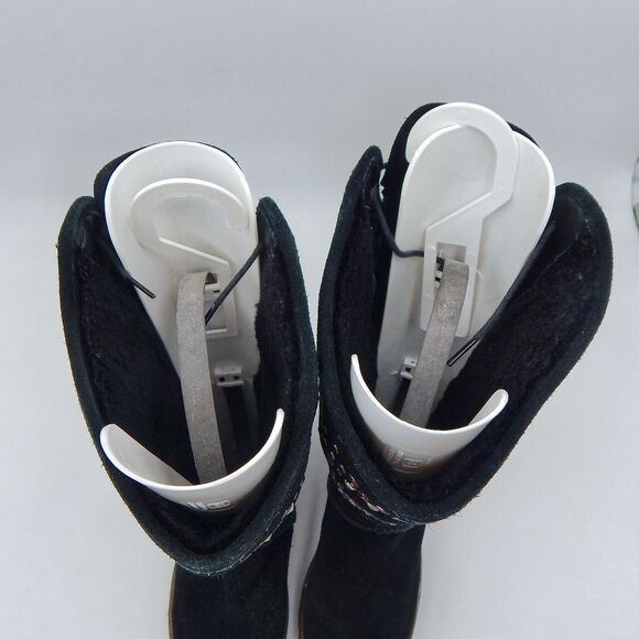 Bearpaw SILVERTHORNE Black Winter Suede Snow Boots Sz 7 Lace Up Insulated - Picture 14 of 14